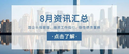 城望資訊8月刊丨發(fā)改委等四部門重磅發(fā)文；某地出臺規(guī)范國企融資文件；某地推出4種場景支持平臺債務(wù)緩解……